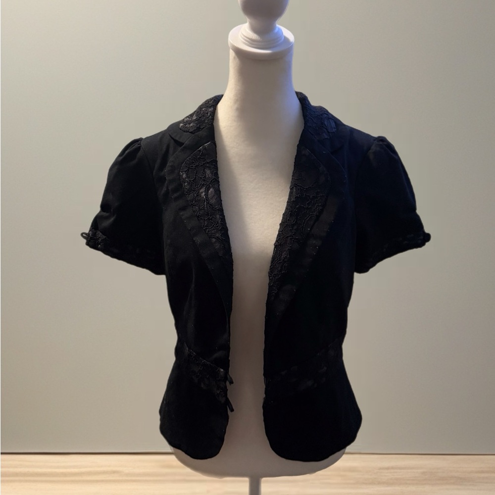 CR Signature Black Lace Blazer